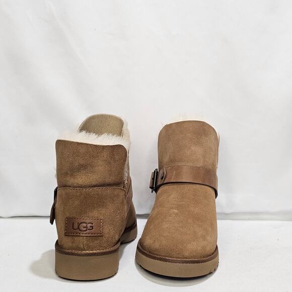 UGG Women's Romely Short Buckled Cozy Booties Size 5 Chestnut NWT - Picture 6 of 7